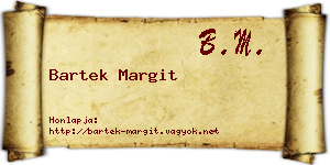 Bartek Margit névjegykártya